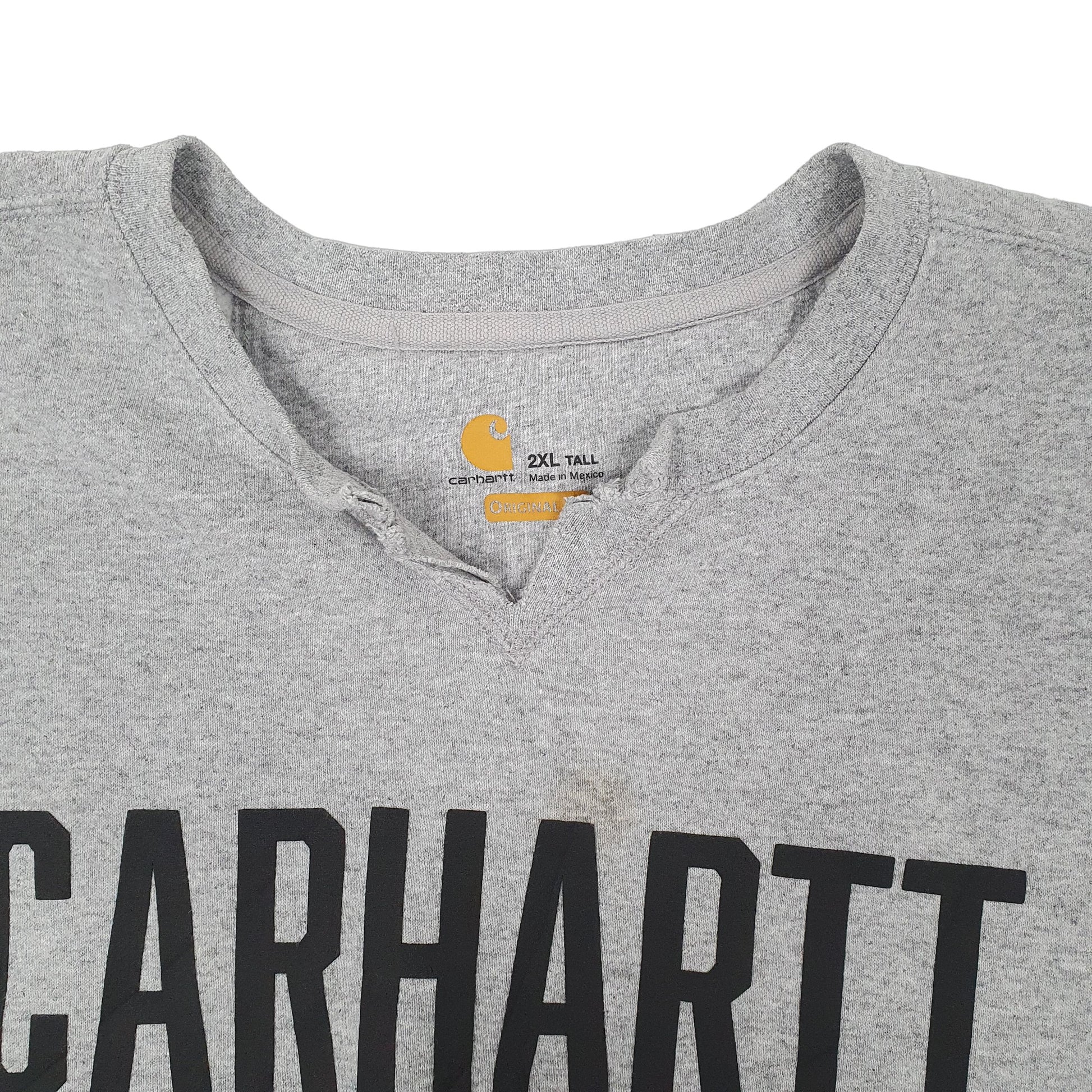 Mens Grey Carhartt Spellout Crewneck Jumper