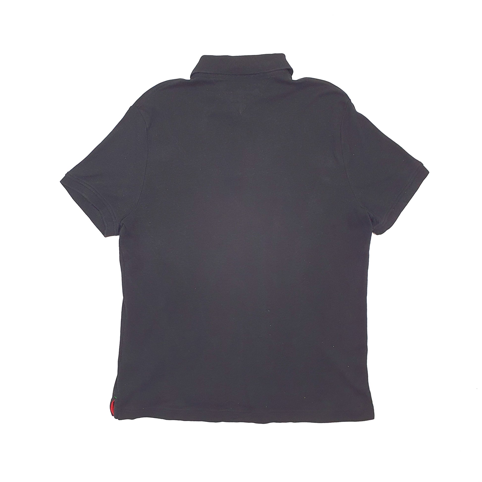 Mens Black Tommy Hilfiger Custom Fit Stretch Short Sleeve Polo Shirt