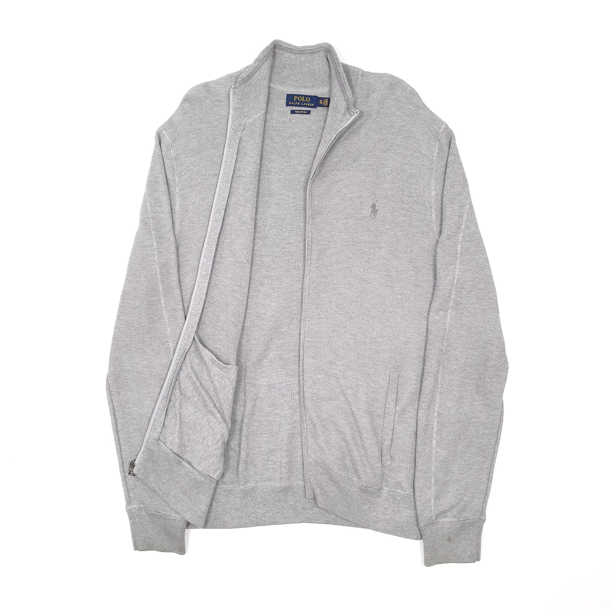 Mens Grey Polo Ralph Lauren Puma Waffle Full Zip Jumper