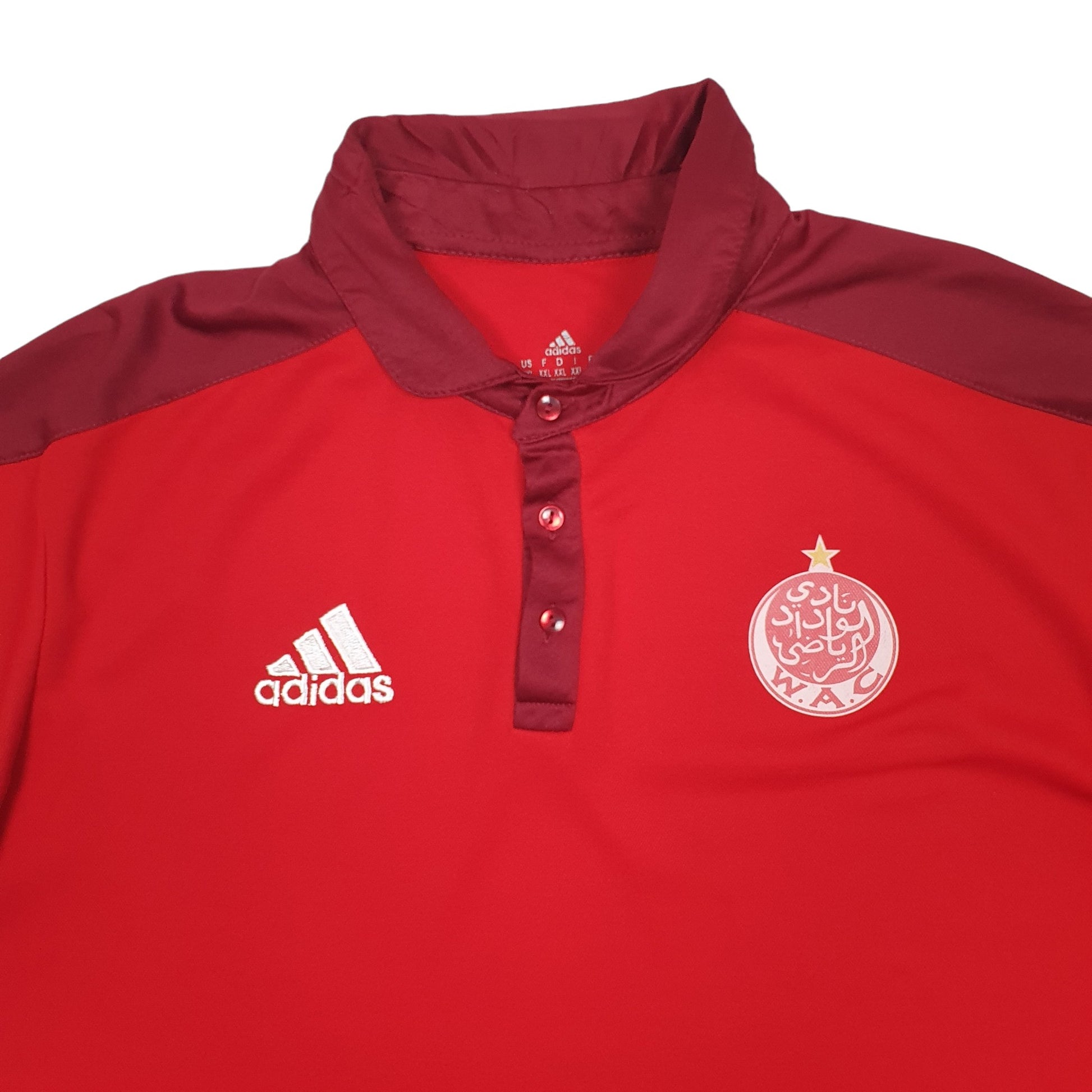 Adidas Wydad AC Football Morocco Short Sleeve Polyester T Shirt Red