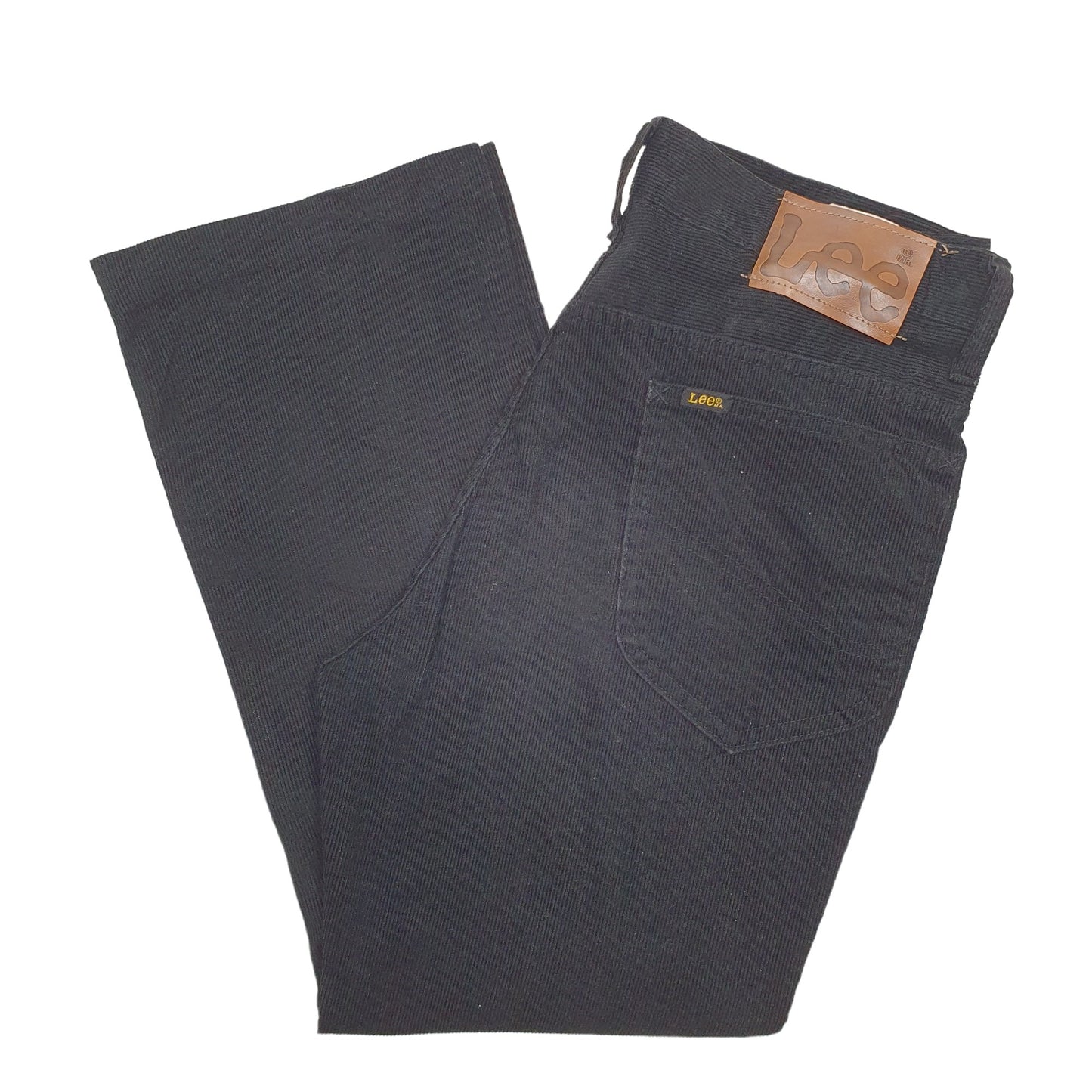 Mens Black Lee  Corduroy Trousers