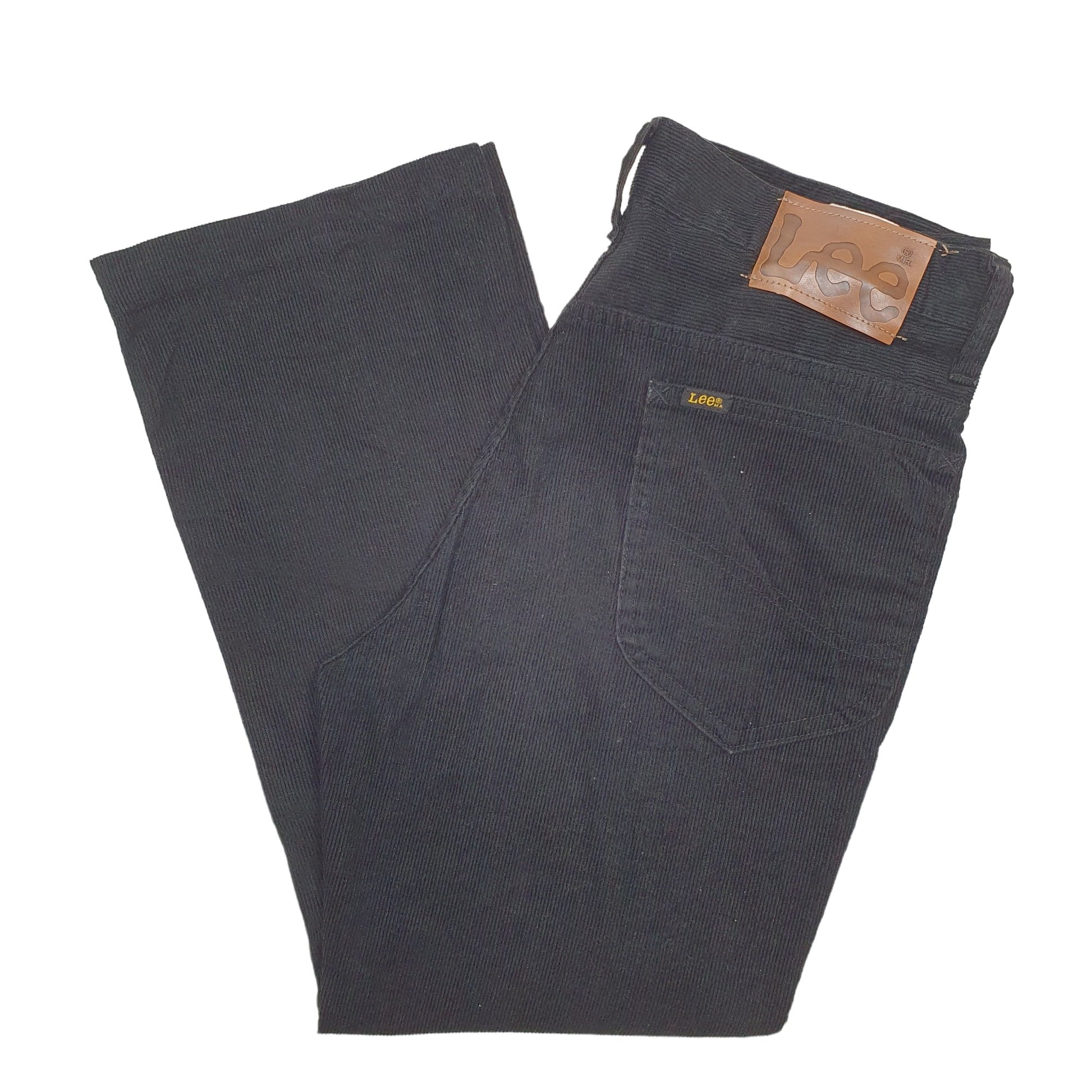 Mens Black Lee  Corduroy Trousers