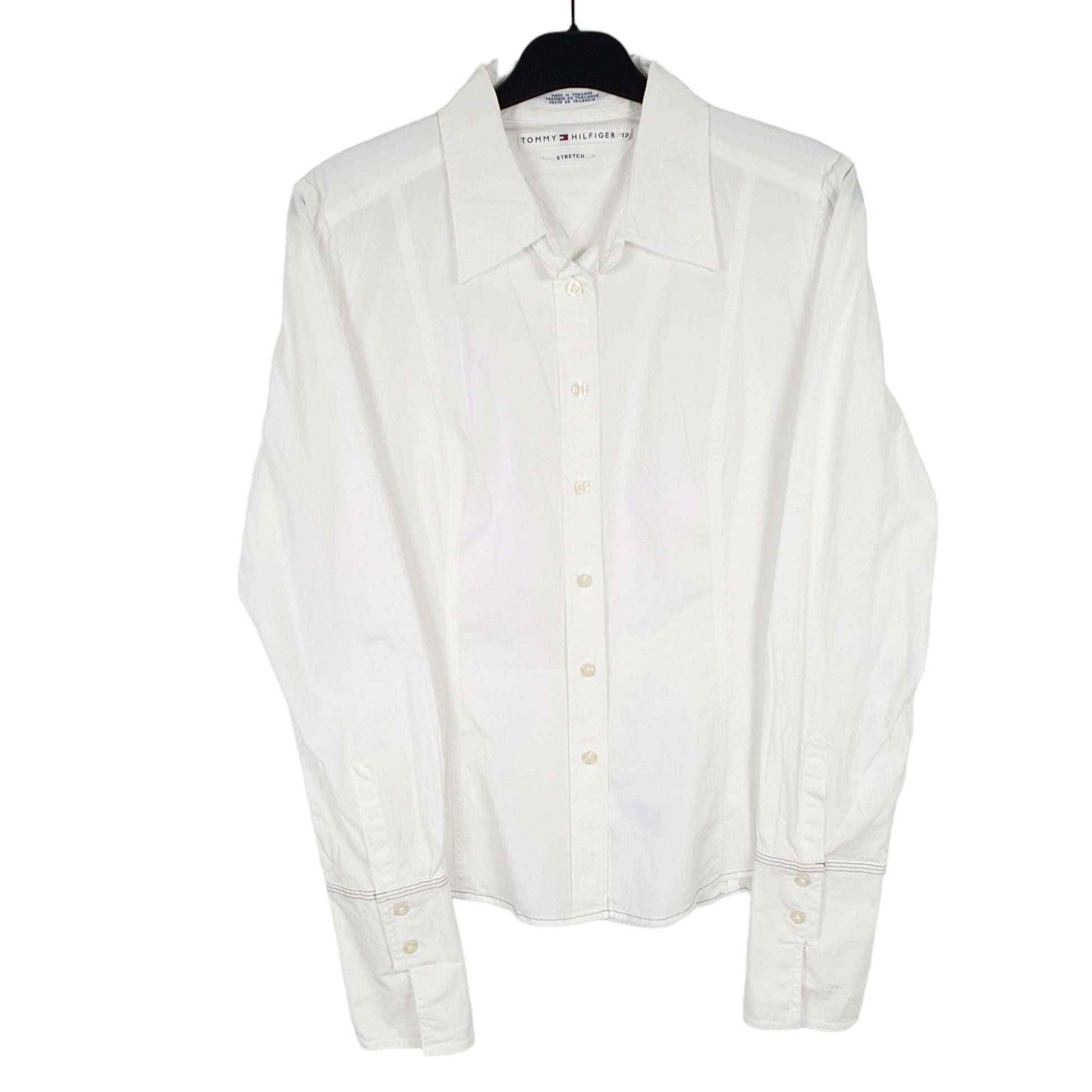 Womens White Tommy Hilfiger Stretch Long Sleeve Shirt