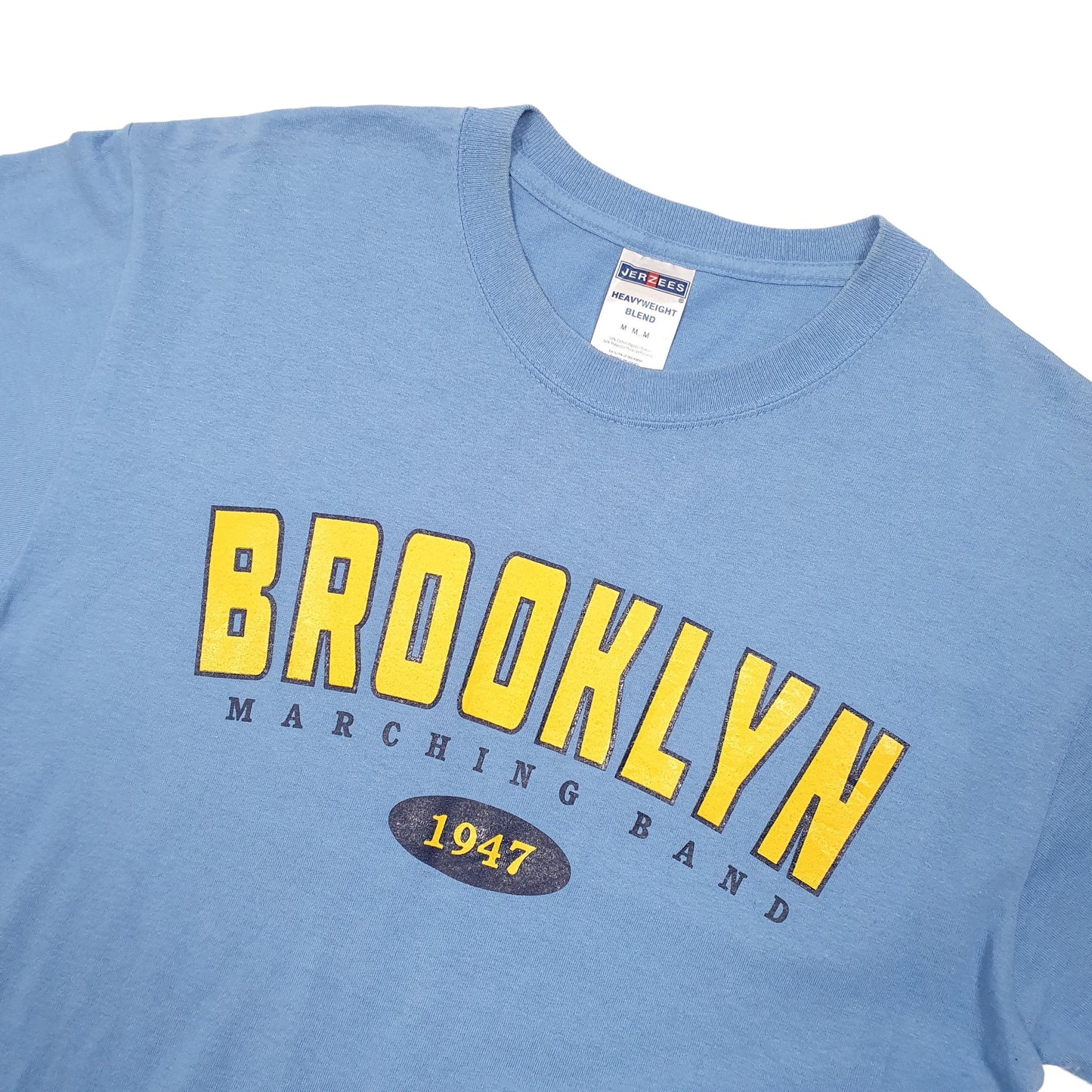 Jerzees Brooklyn Marching Band Vintage Short Sleeve T Shirt Blue