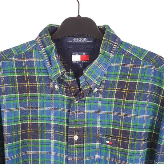Tommy Hilfiger Flannel Long Sleeve Regular Fit Check Shirt Green