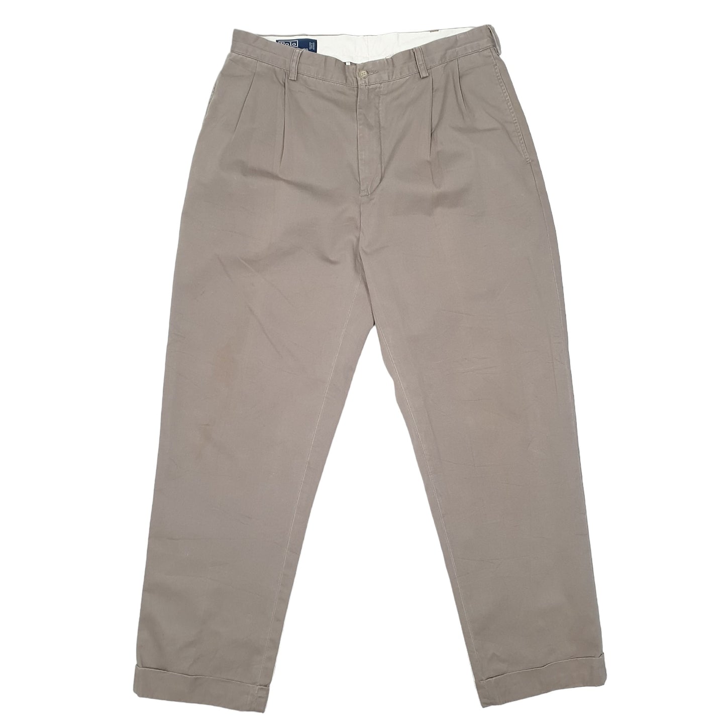Mens Beige Polo Ralph Lauren Hammond Pant Double Pleated Chino Trousers