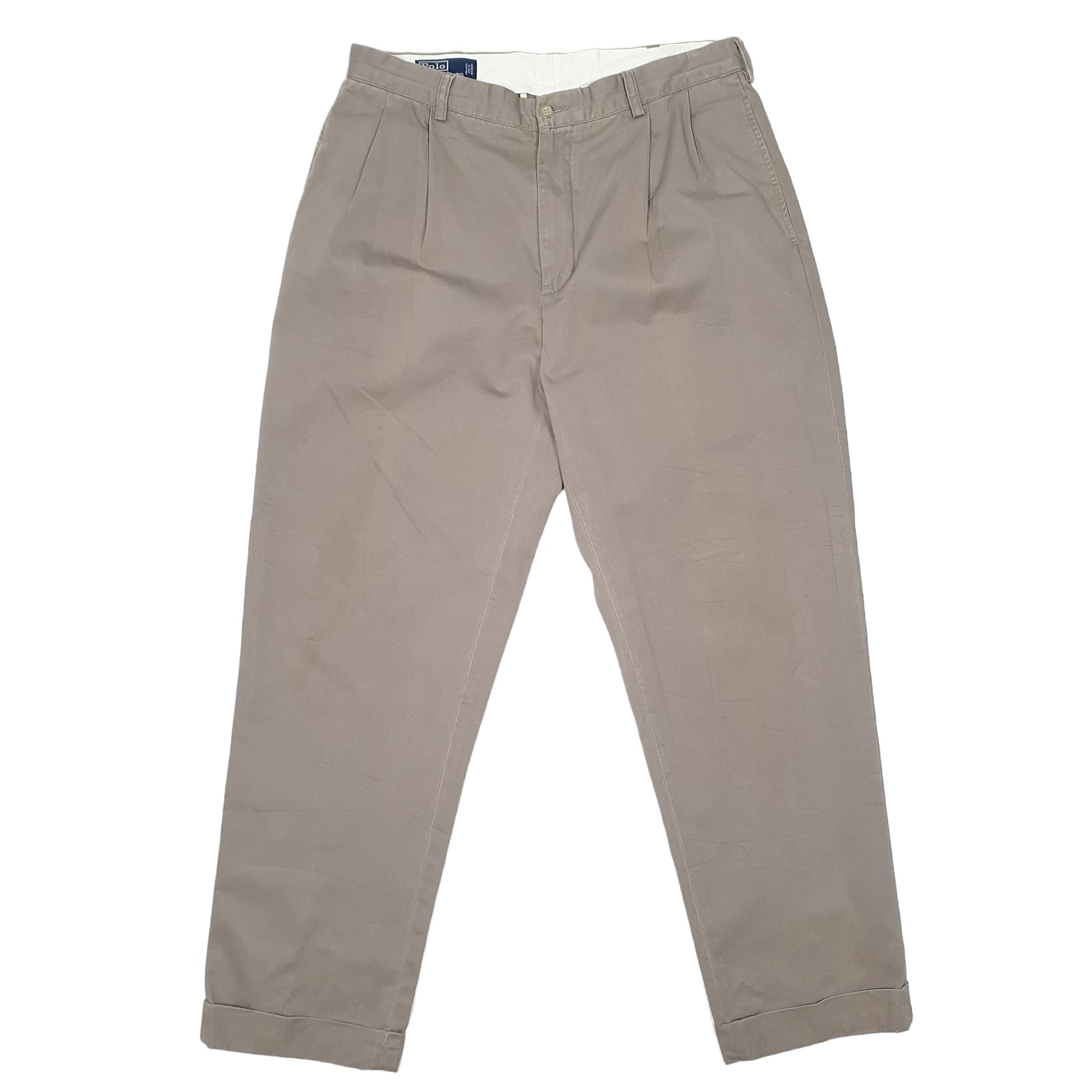 Mens Beige Polo Ralph Lauren Hammond Pant Double Pleated Chino Trousers