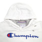 Mens White Champion Spellout Hoodie Jumper