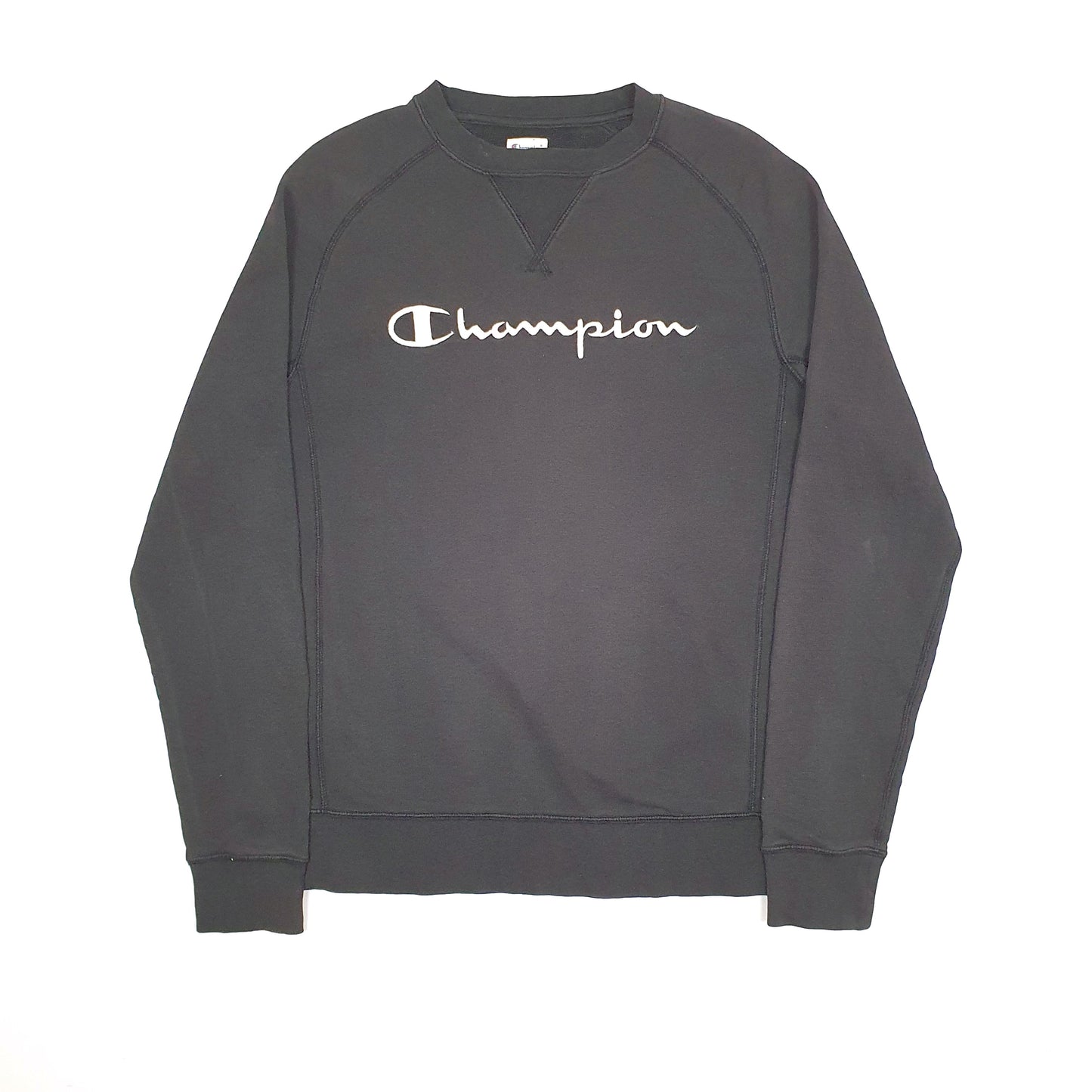Mens Black Champion  Crewneck Jumper