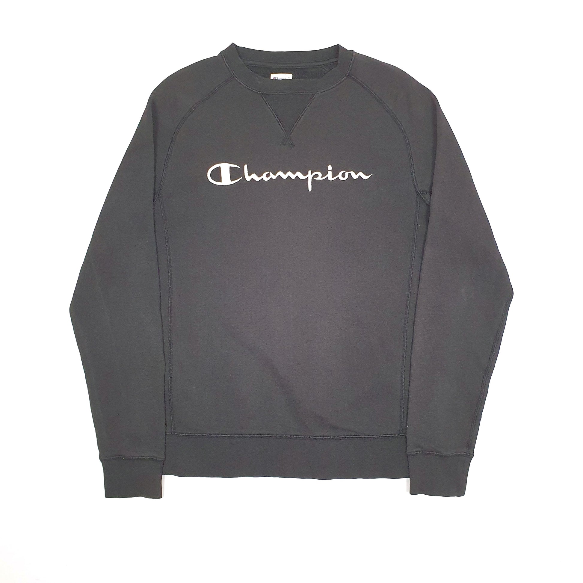 Mens Black Champion  Crewneck Jumper