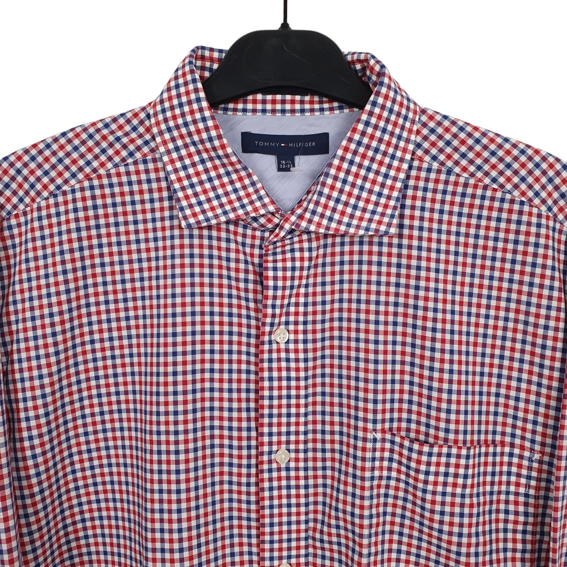 Tommy Hilfiger Long Sleeve Regular Fit Check Shirt Red