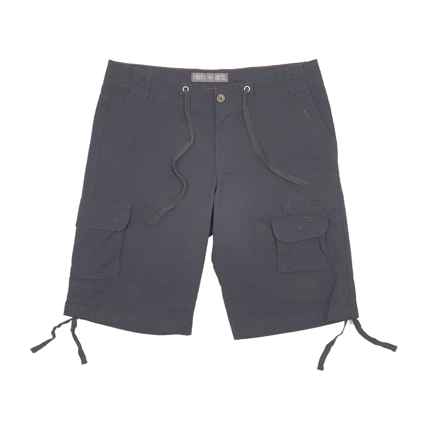 Dickies Stretch Drawstring Black Cargo Workwear Shorts UK18 Black