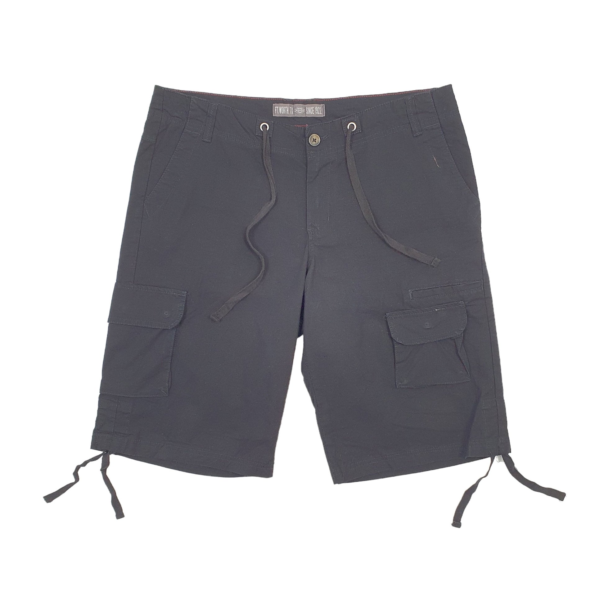 Dickies Stretch Drawstring Black Cargo Workwear Shorts UK18 Black