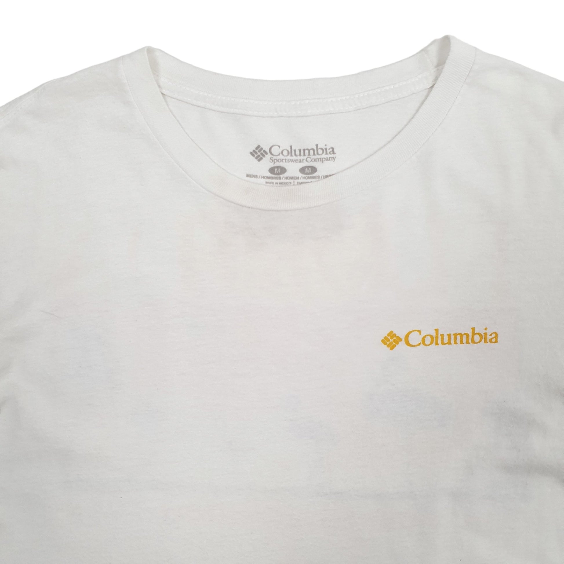 Mens White Columbia Sportswear  Short Sleeve T Shirt