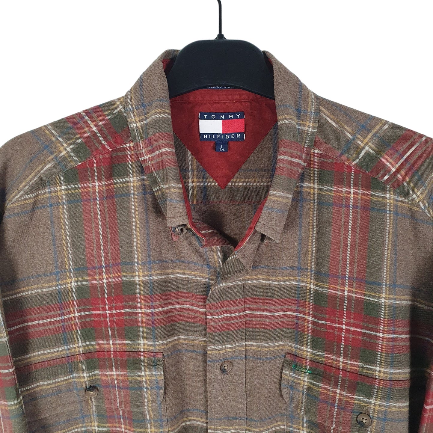 Tommy Hilfiger Long Sleeve Regular Fit Check Shirt Brown