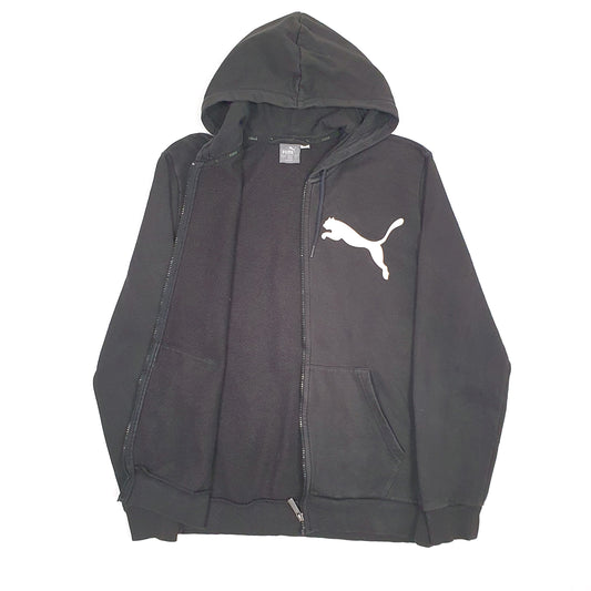 Mens Black Puma Hoodie Full Zip Jumper