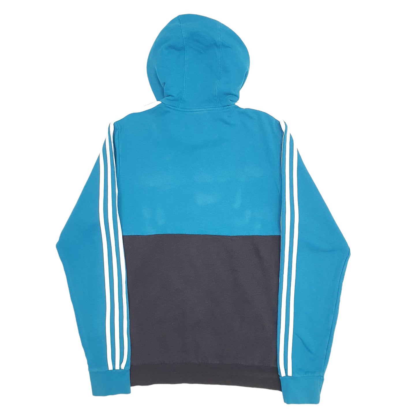 Mens Blue Adidas Spellout Hoodie Jumper