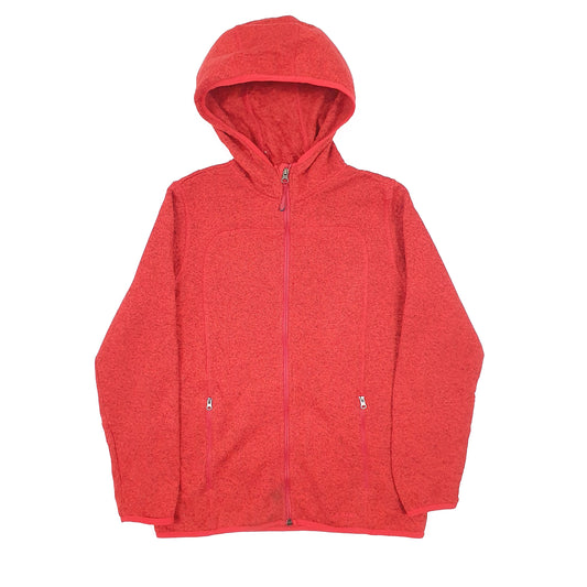 LL Bean Hooded Full Zip Fleece XS Red