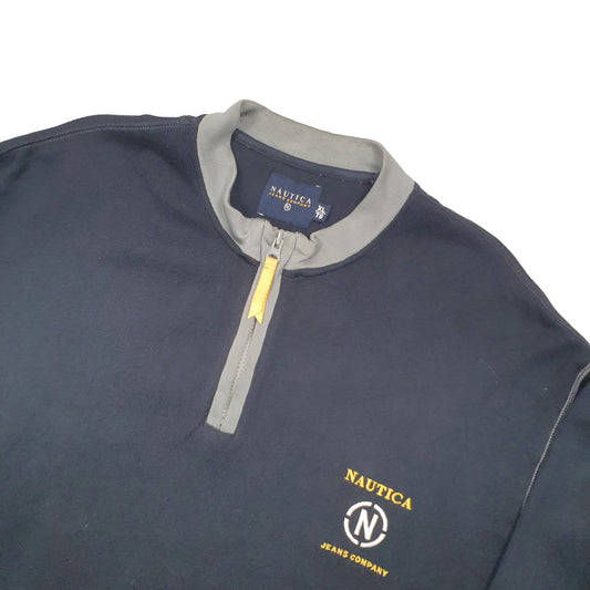 Nautica Spellout Quarter Zip XL Navy