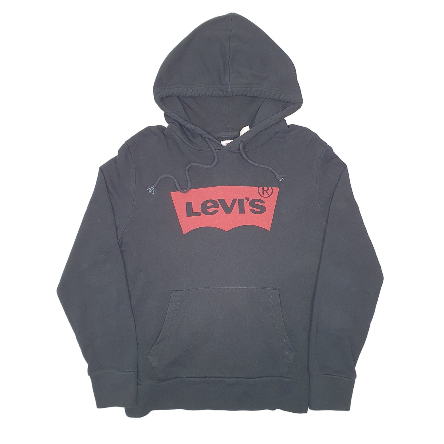 Mens Black Levis Spellout Hoodie Jumper