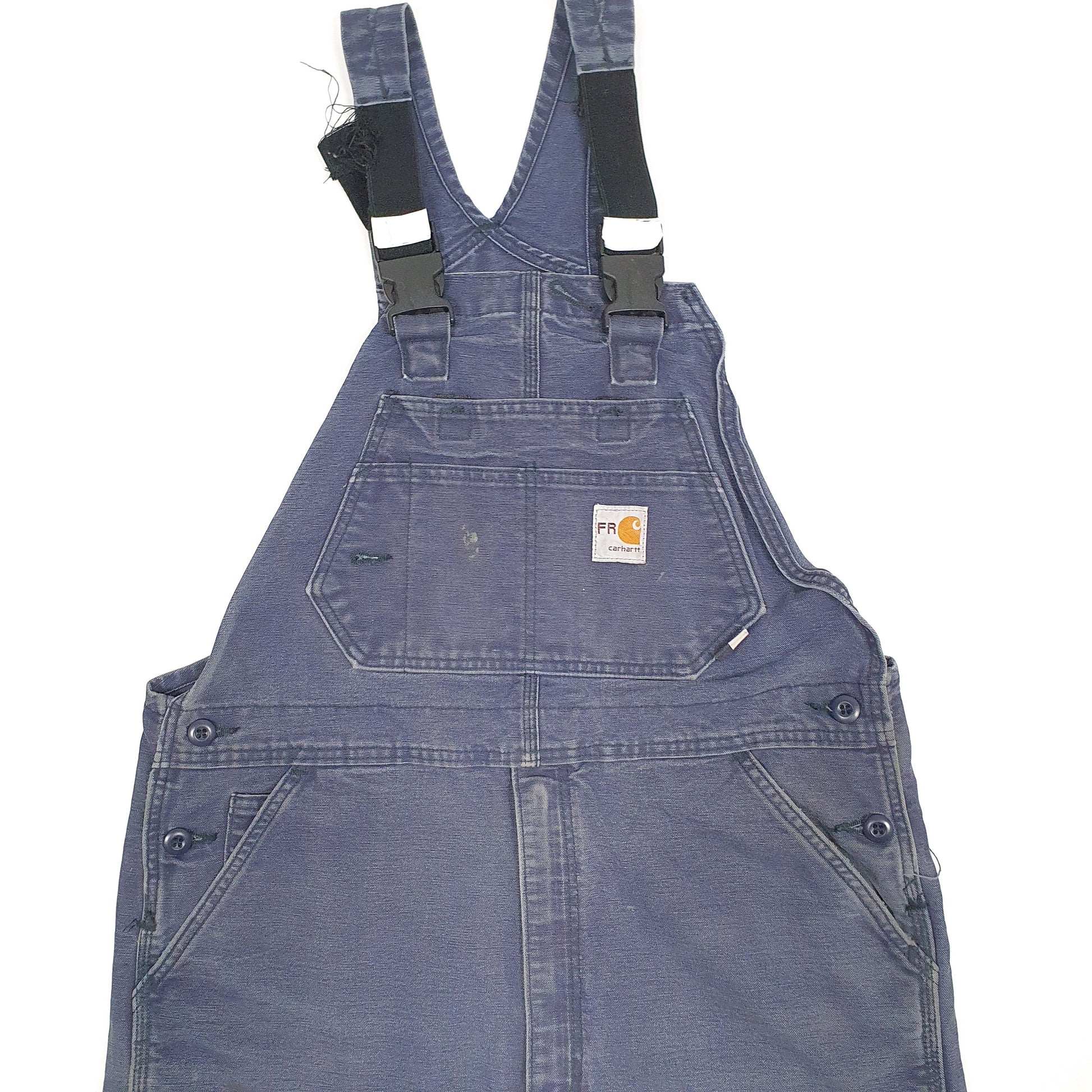 Mens Navy Carhartt FR Double Knee Dungaree Trousers