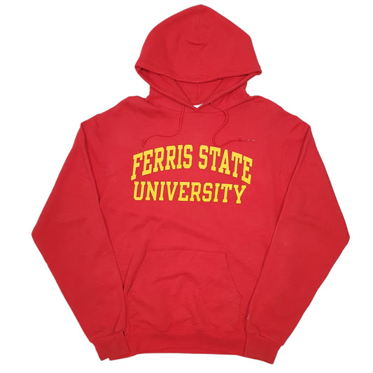 Mens Red Champion Ferris State University Hoodie Jumper