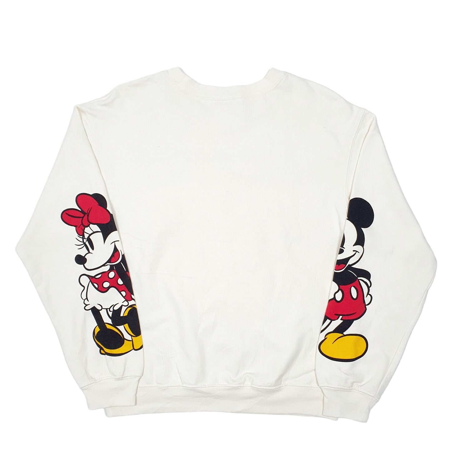 Womens Cream Disney Mickey Minnie Mouse Crewneck Jumper