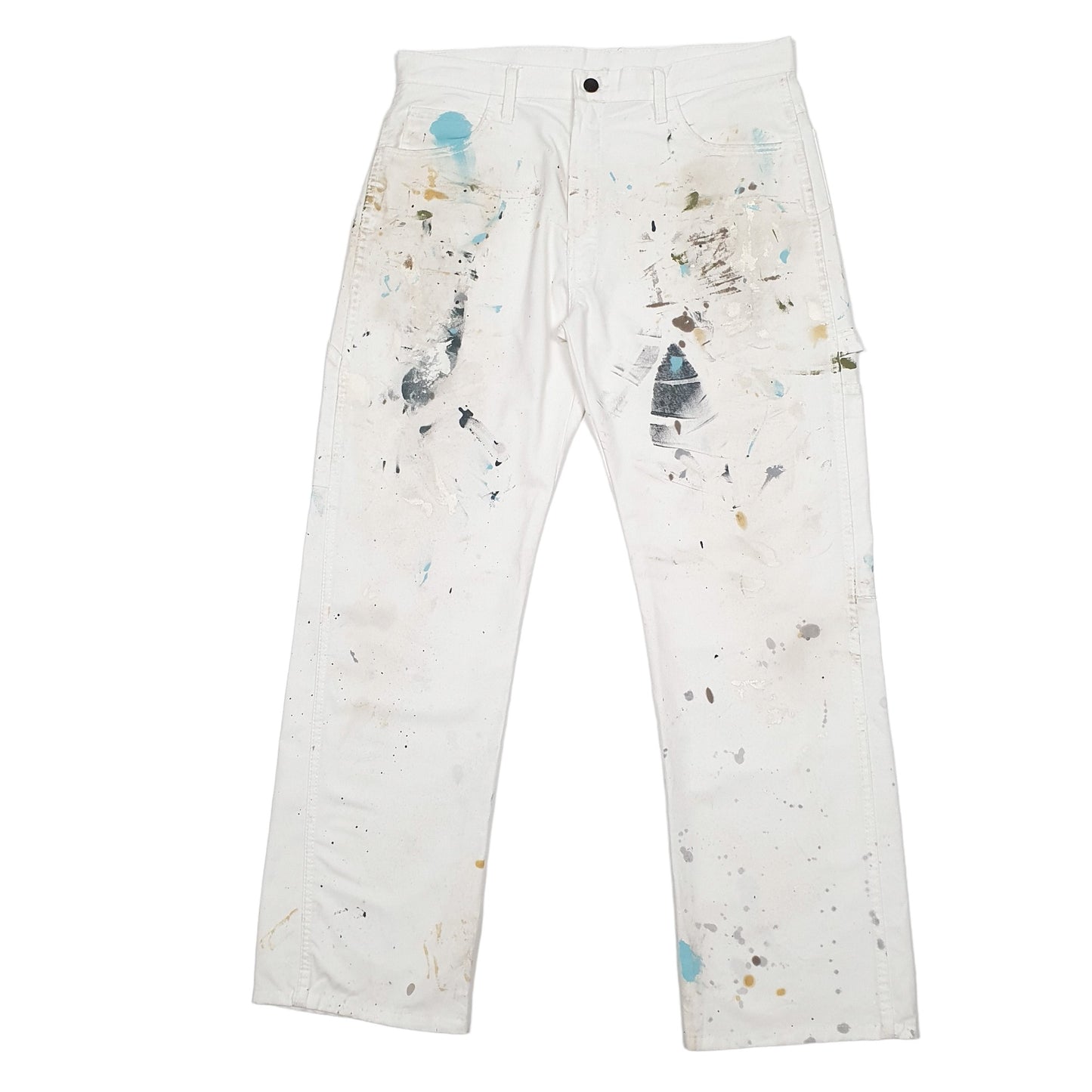 Mens White Dickies  Carpenter Trousers