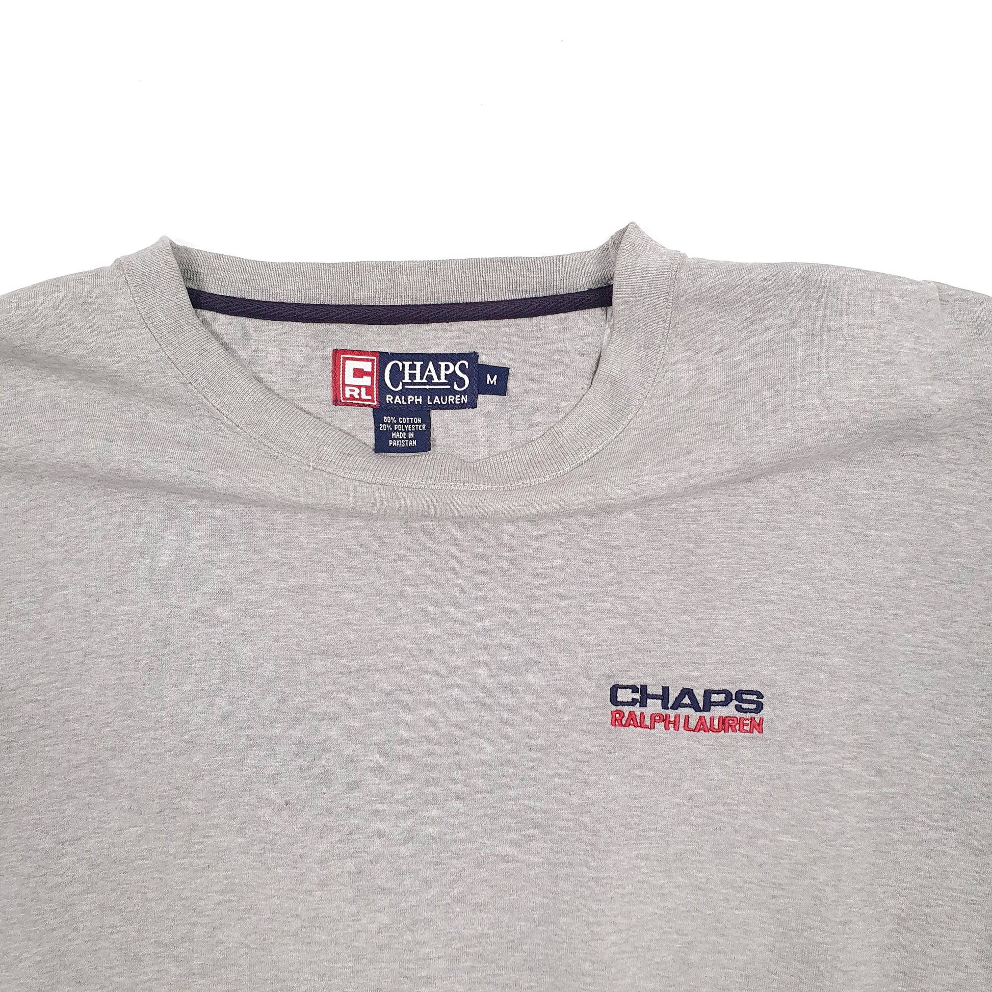 Mens Grey Ralph Lauren Chaps Spellout Crewneck Jumper