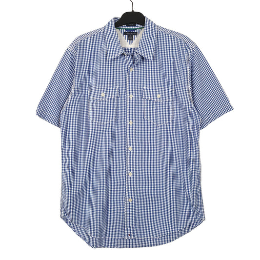 Tommy Hilfiger Short Sleeve Slim Fit Check Shirt Blue