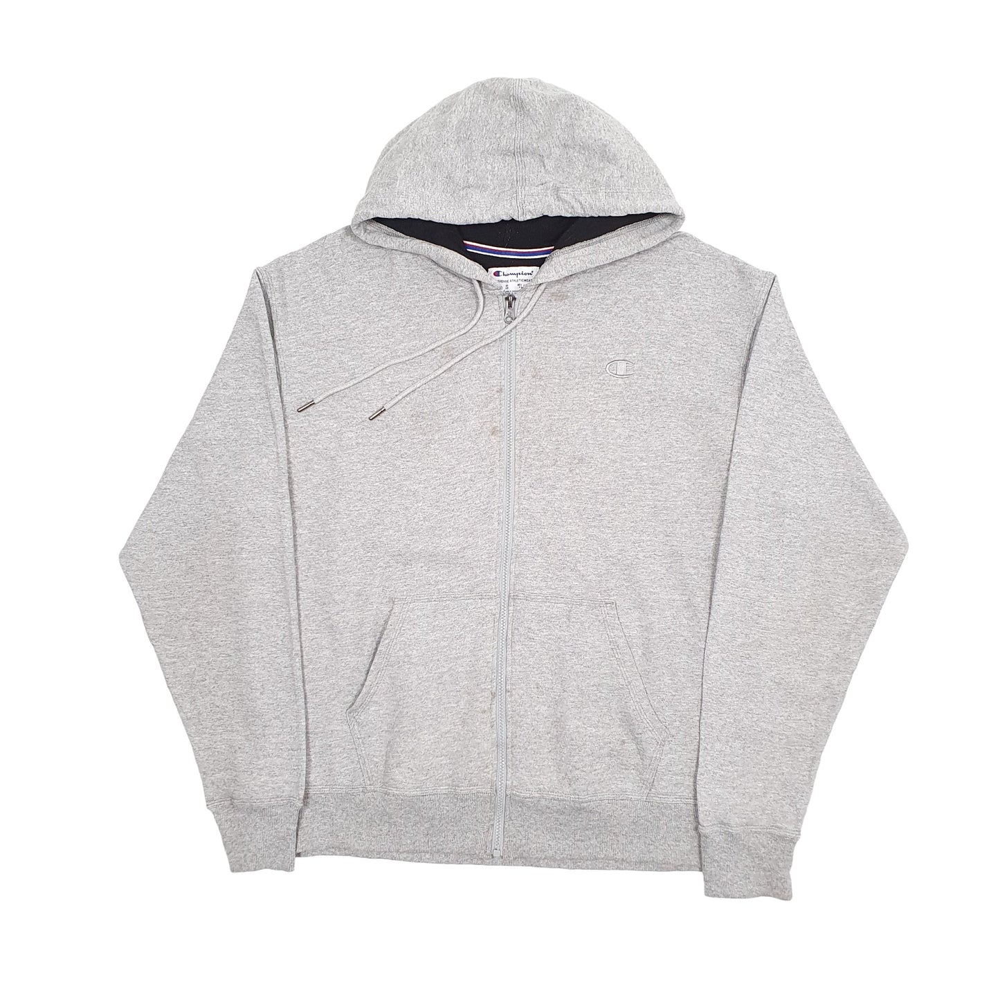 Mens Grey Champion Hooded Full Zip Jumper