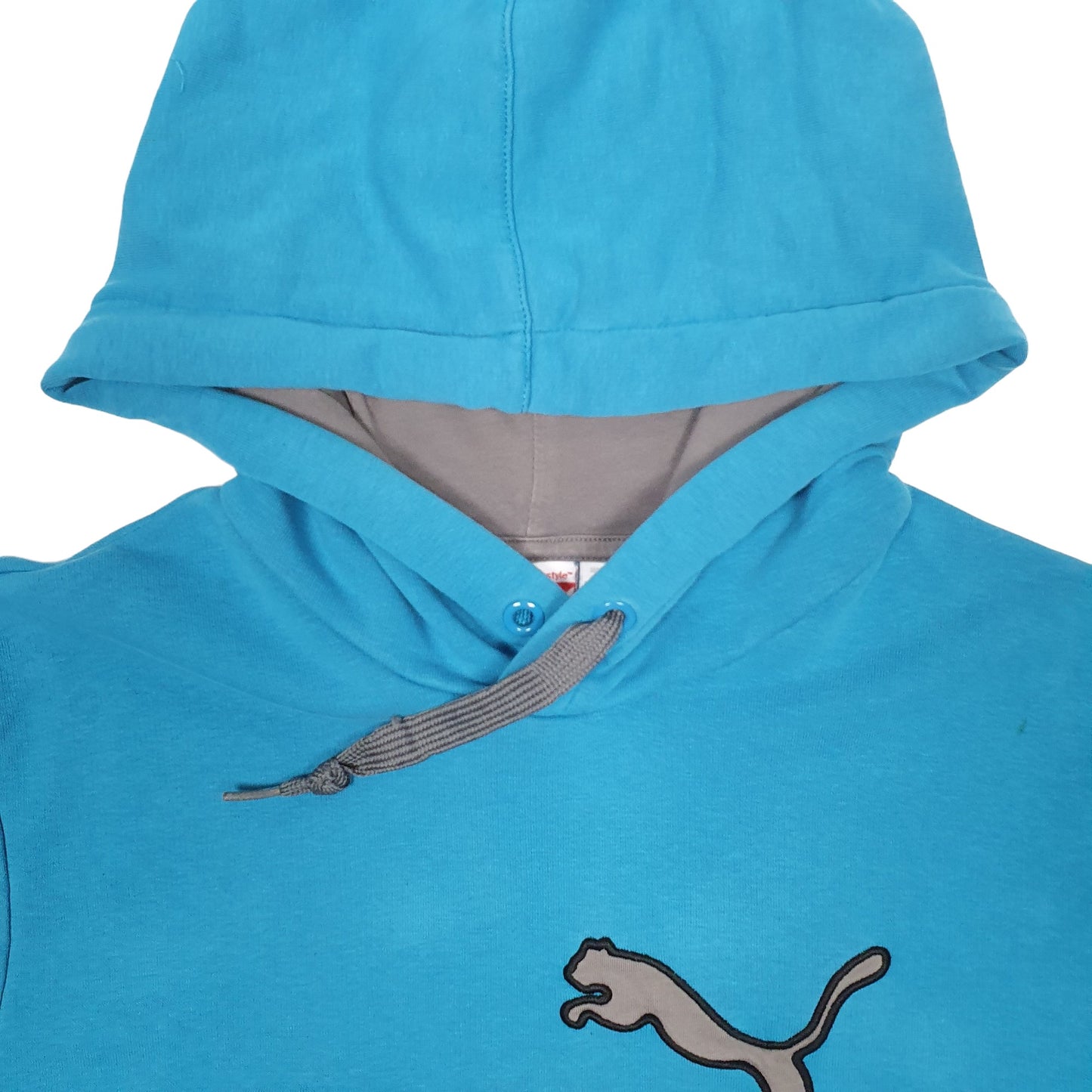 Mens Blue Puma Spellout Hoodie Jumper