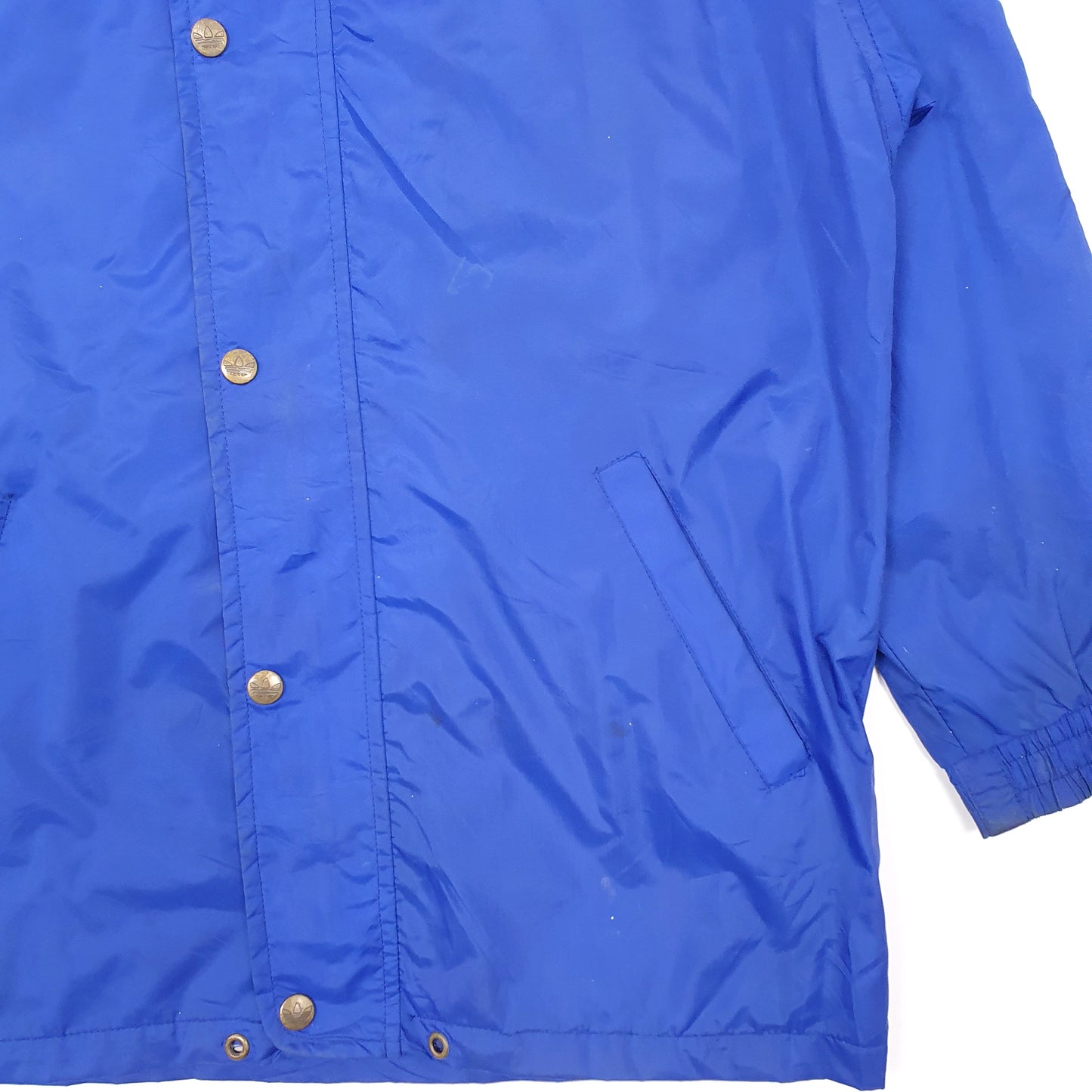 Mens Blue Adidas Vintage Hooded  Coat