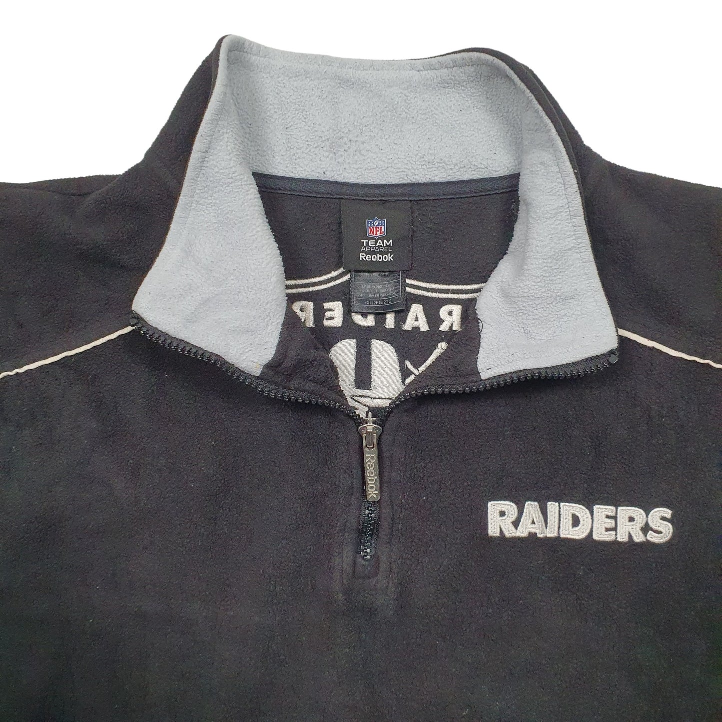 Mens Black Reebok Los Angeles Raiders Football Quarter Zip Jumper