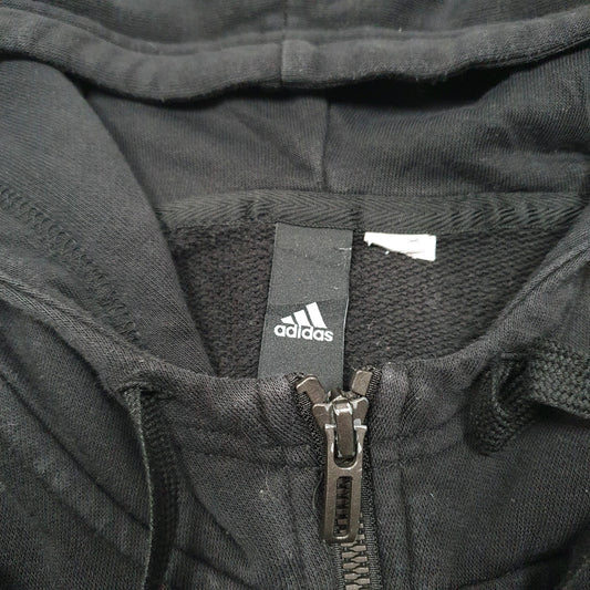 Mens Black Adidas Hoodie Full Zip Jumper