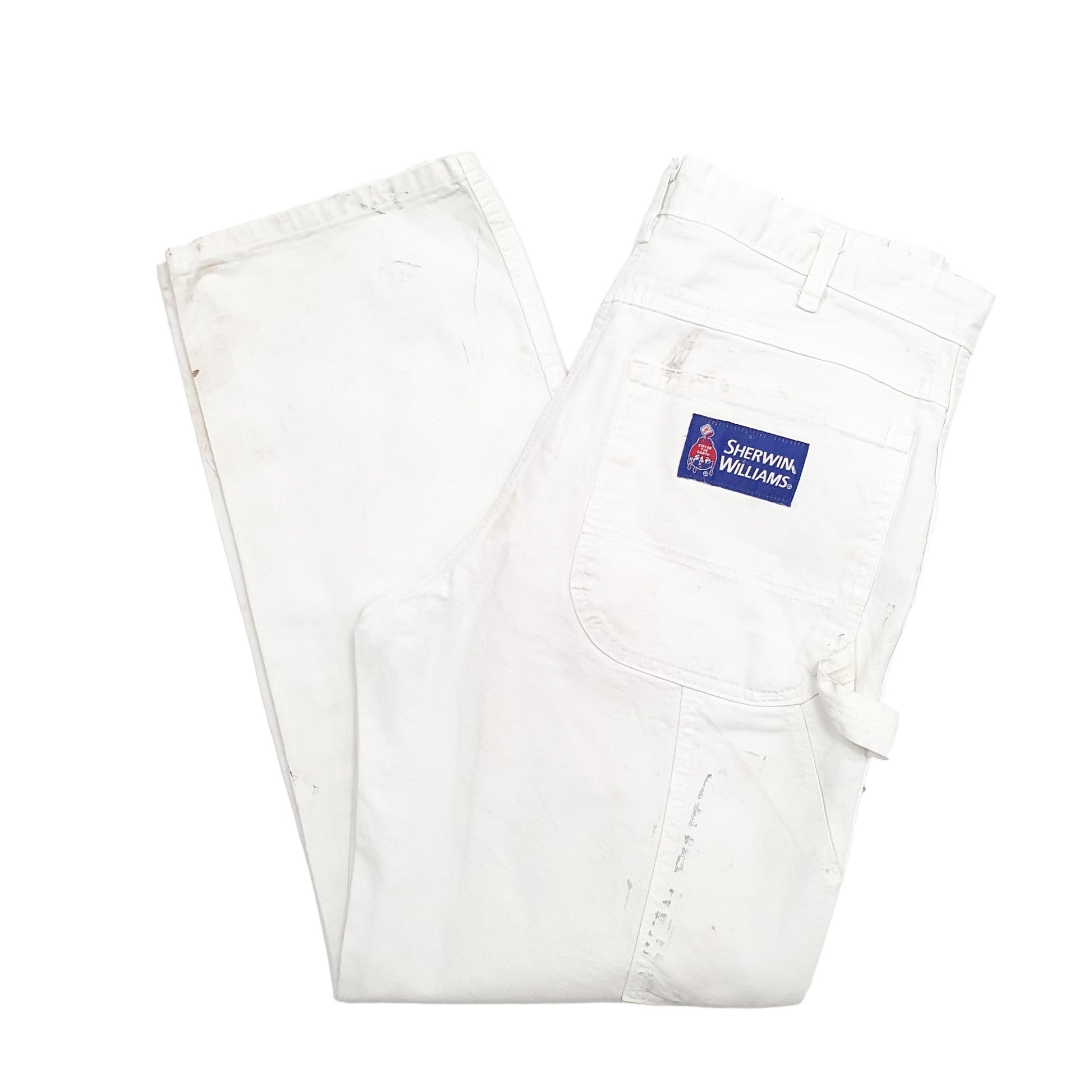 Mens White Dickies  Carpenter Trousers