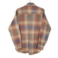 Bloomingdales Flannel Shacket Men's Store Vintage 70s Long Sleeve Regular Fit Check Shirt Brown