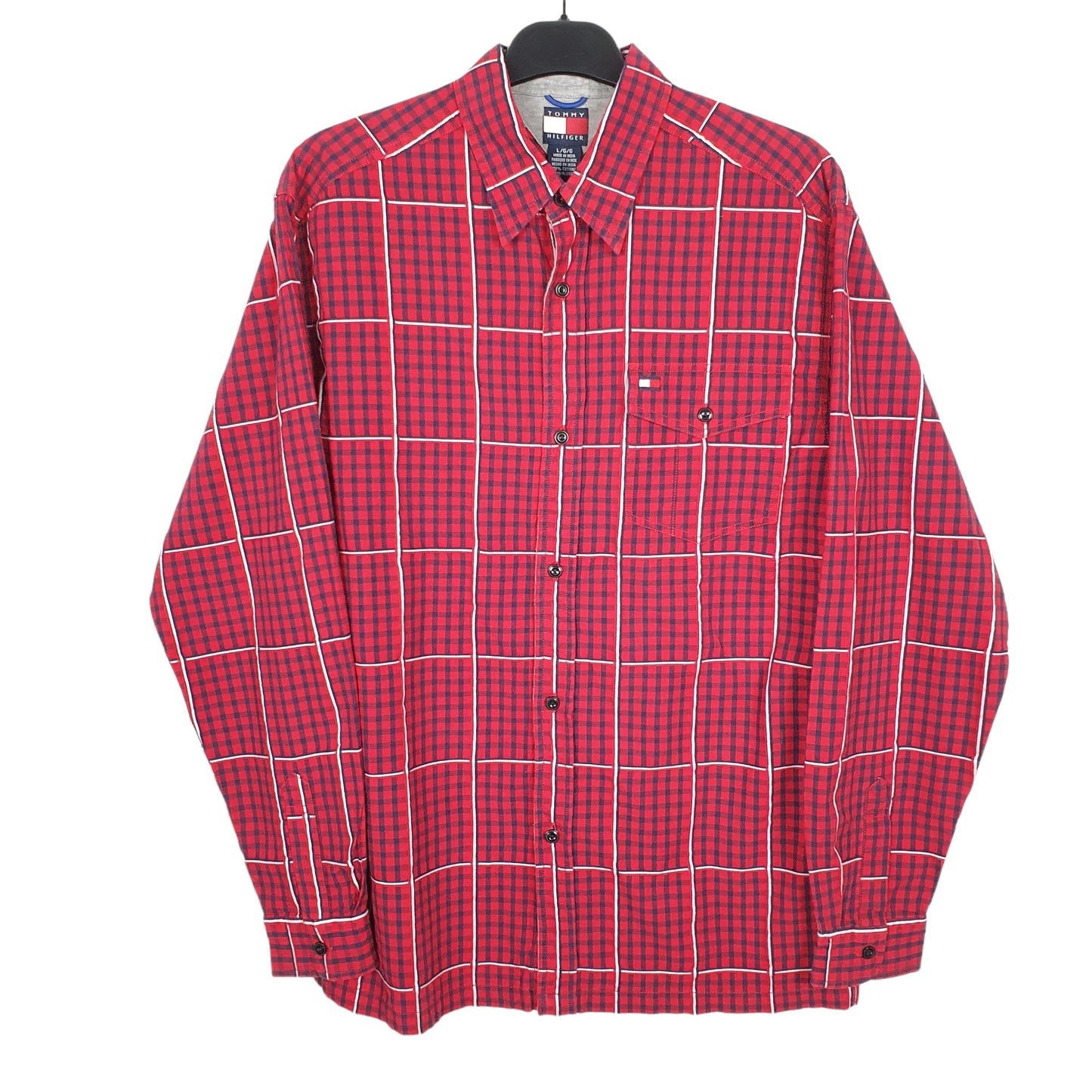 Tommy Hilfiger Long Sleeve Regular Fit Check Shirt Red