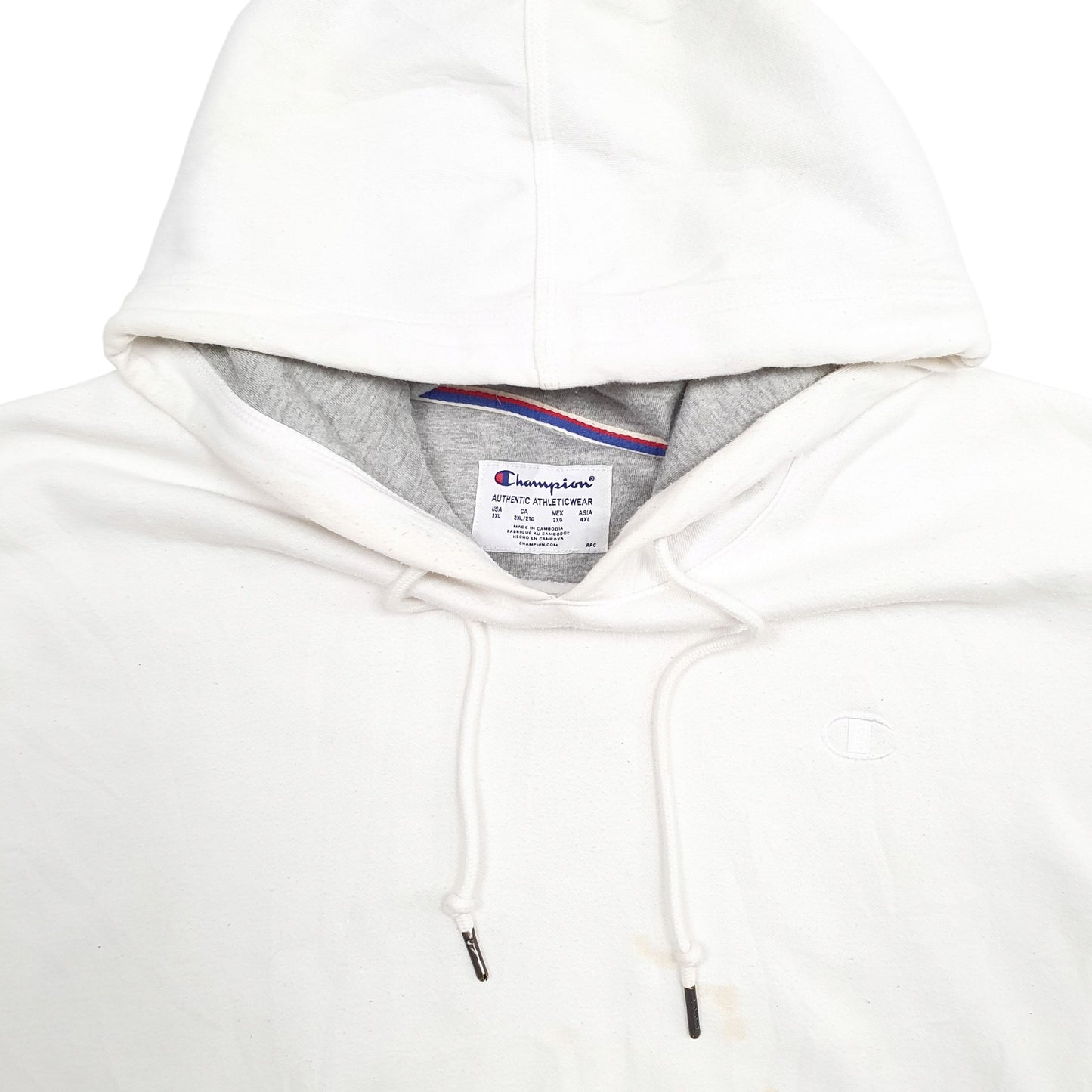 Mens White Champion  Hoodie Jumper