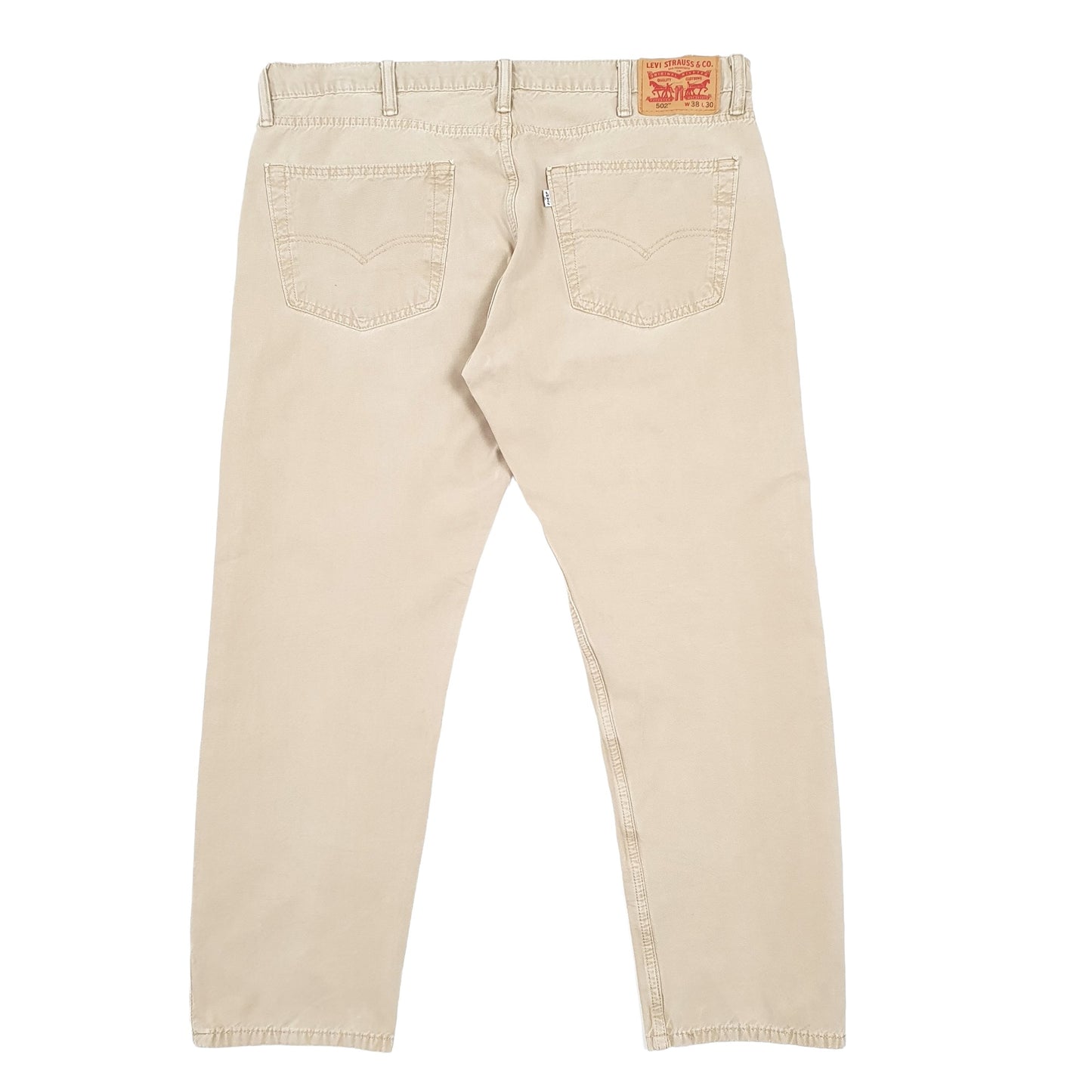 Levis 502 Regular Fit Tapered Jeans W38 L26 Beige