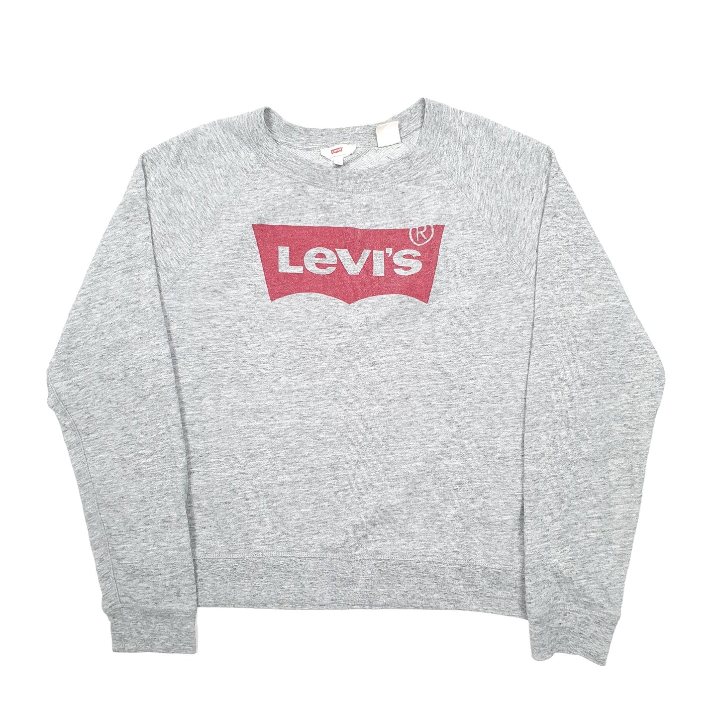 Womens Grey Levis Spellout Crewneck Jumper