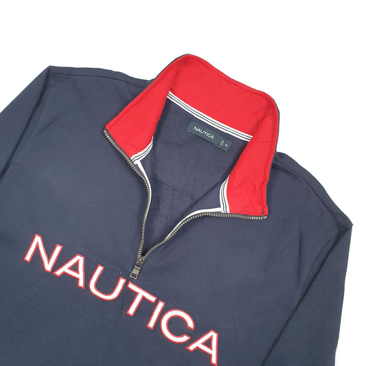 Nautica Spellout Quarter Zip XL Navy