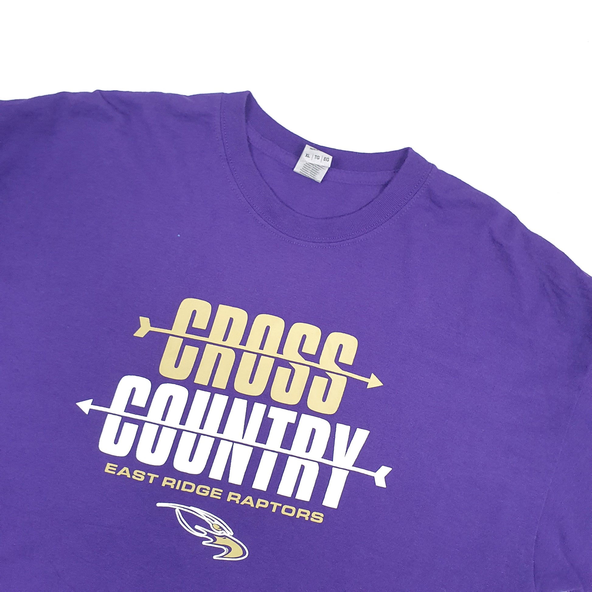 Gildan Raptors Cross Country Short Sleeve T Shirt Purple