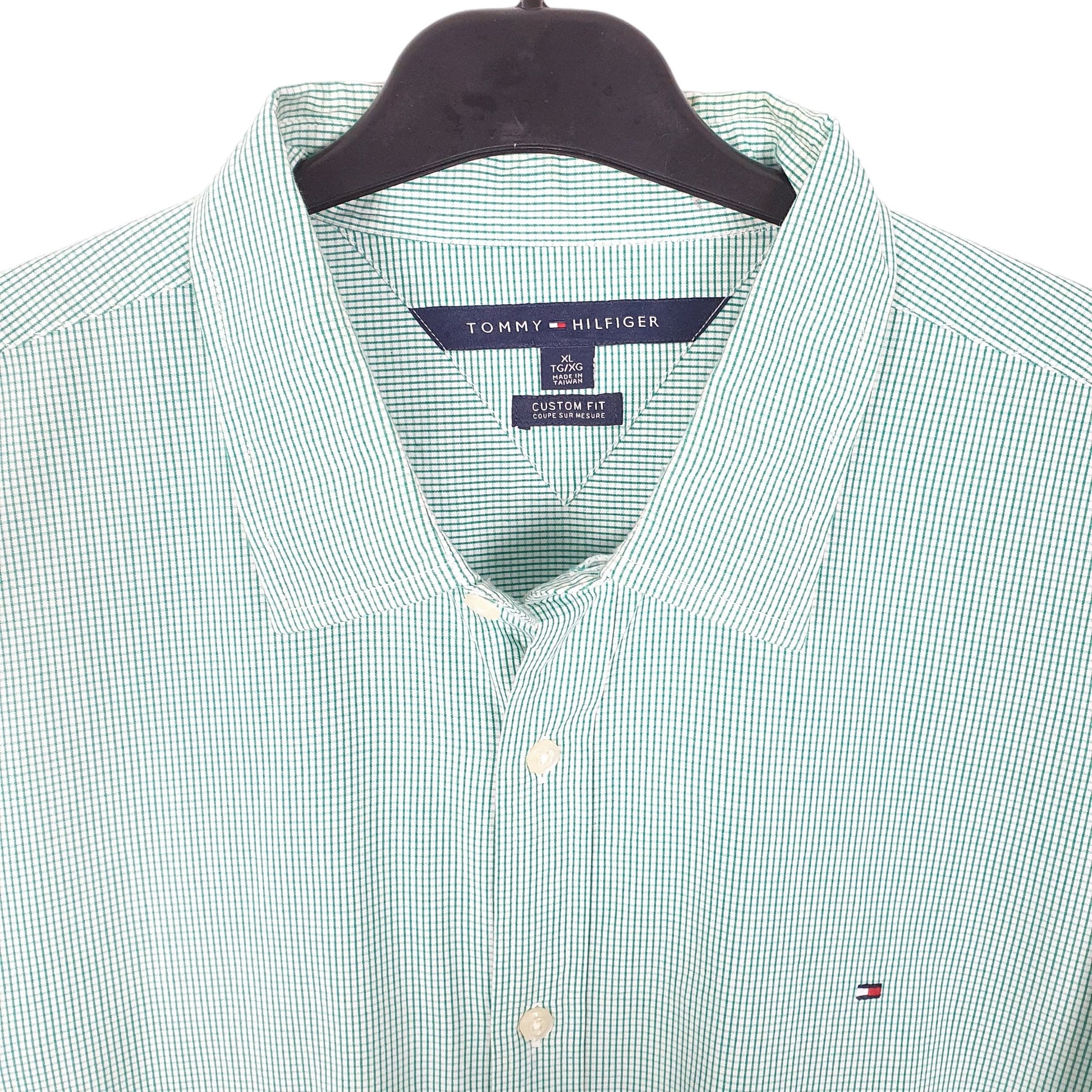 Tommy Hilfiger Long Sleeve Custom Fit Check Shirt Green