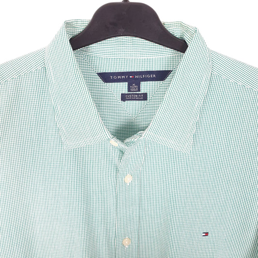 Tommy Hilfiger Long Sleeve Custom Fit Check Shirt Green