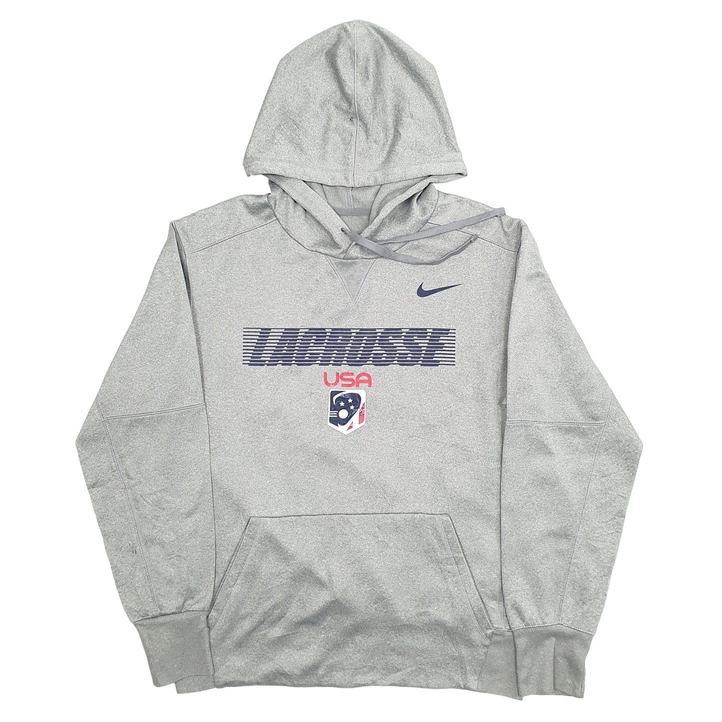 Mens Grey Nike Lacrosse USA Hoodie Jumper