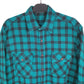 Long Sleeve Regular Fit Check Flannel Shirt Shacket Green