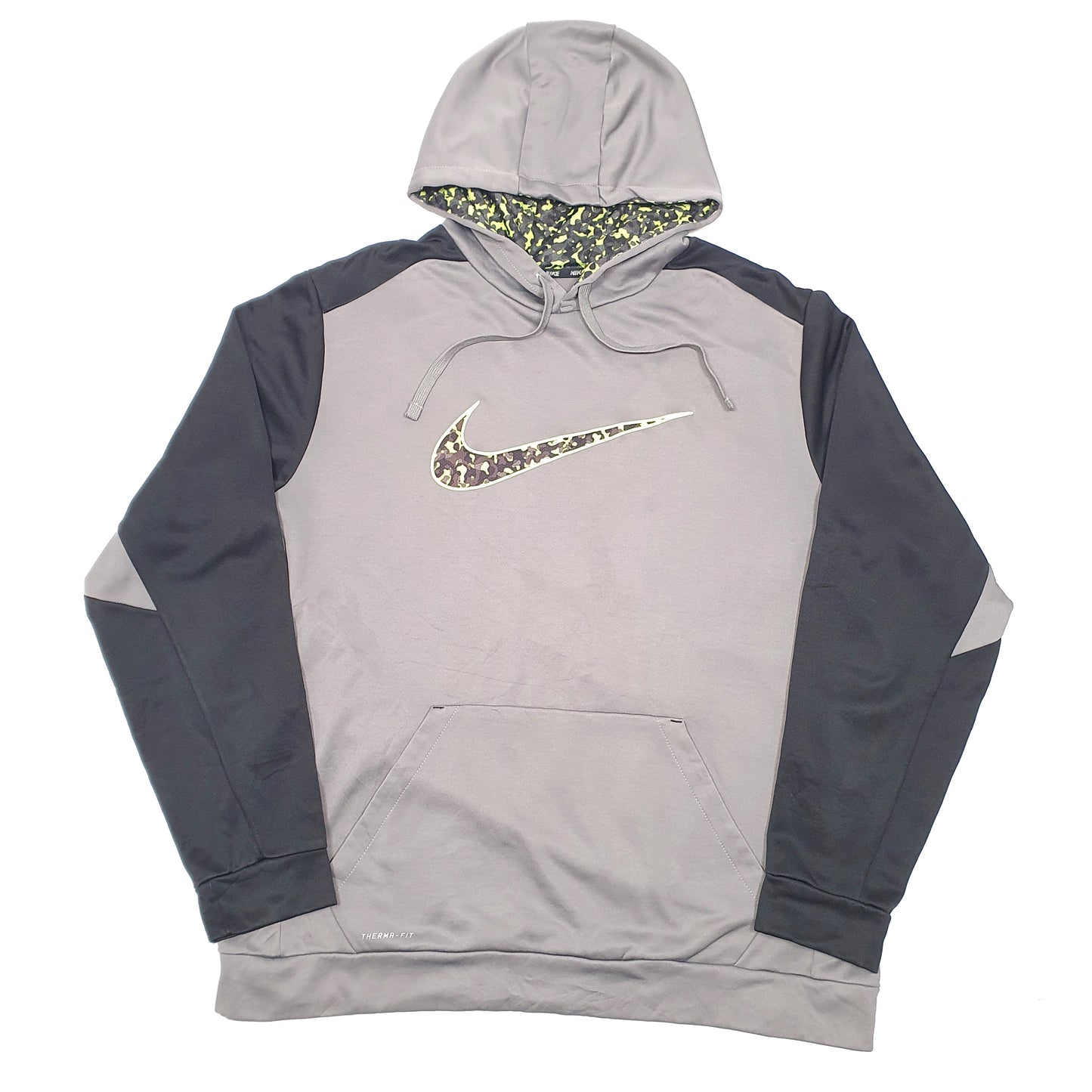 Mens Grey Nike Active Gym Workout Running Therma Fit Hoodie Jumper