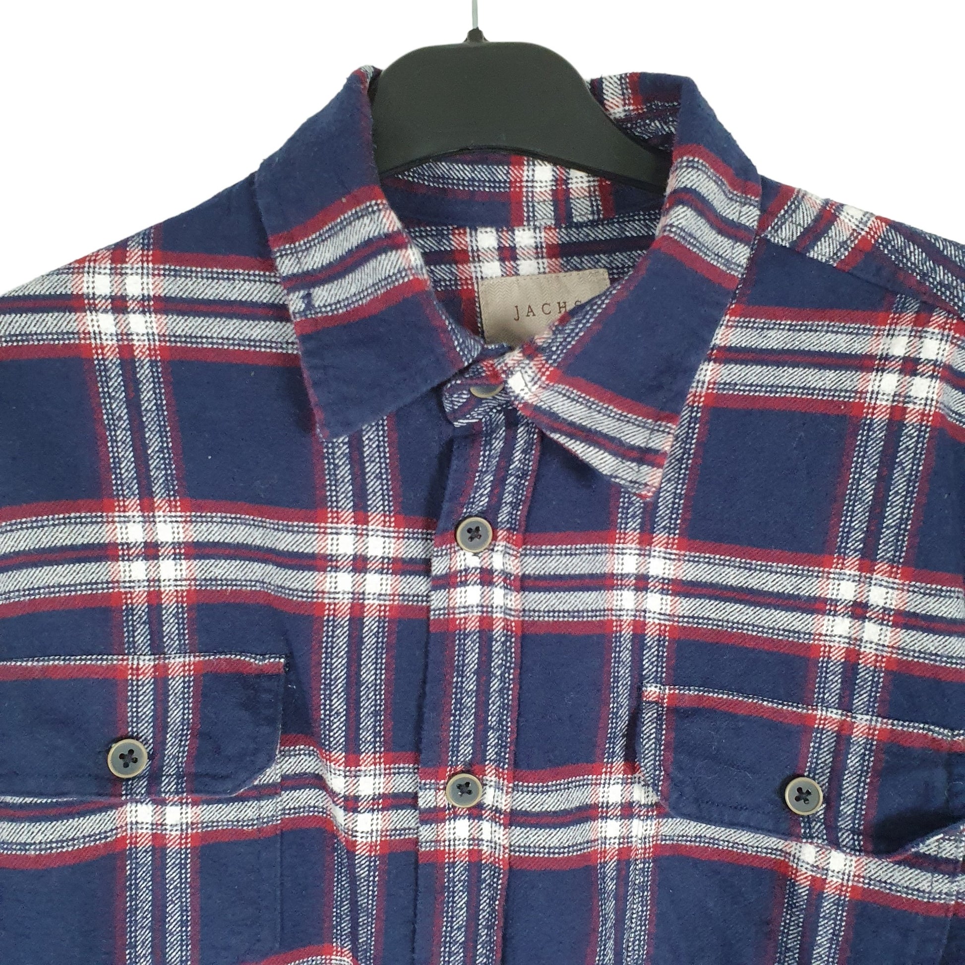 Jachs Long Sleeve Regular Fit Check Flannel Shirt Shacket Blue