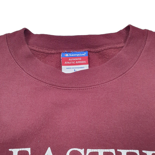 Mens Burgundy Champion Eastern University Crewneck Jumper